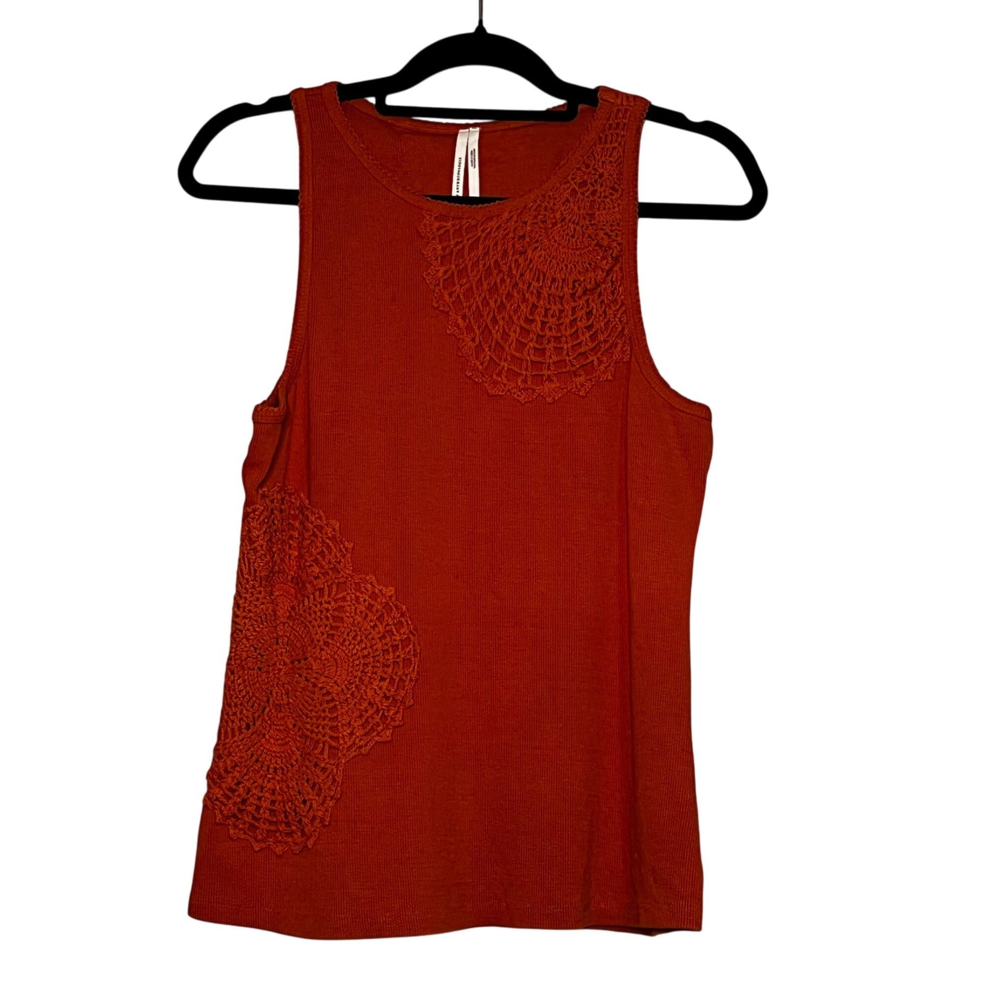 Other Anthropologie Women's Orange Tank Top Crochet L Boho Minimal Size L / US 10 / IT 46 - 3 Thumbnail