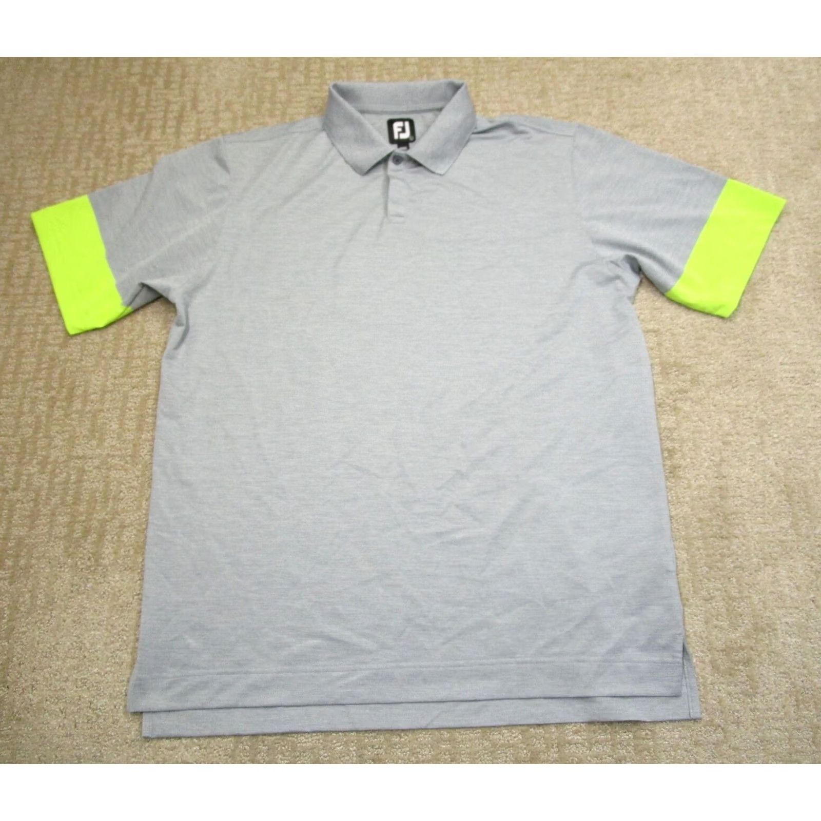 Footjoy FootJoy Polo Shirt Men L Gray Neon FJ Performance Short Sleeve Golfing Shirt Size US L / EU 52-54 / 3 - 2 Thumbnail