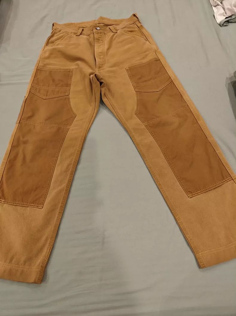 Freewheelers Brown Canvas Work Pants with Knee Patches Size US 32 / EU 48 - 1 Thumbnail