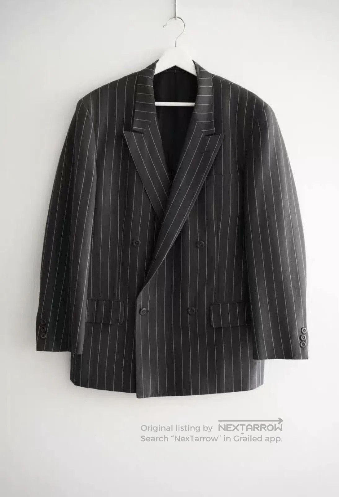 Yohji Yamamoto Black Pinstriped Double. Size US S / EU 44-46 / 1 - 1 Thumbnail