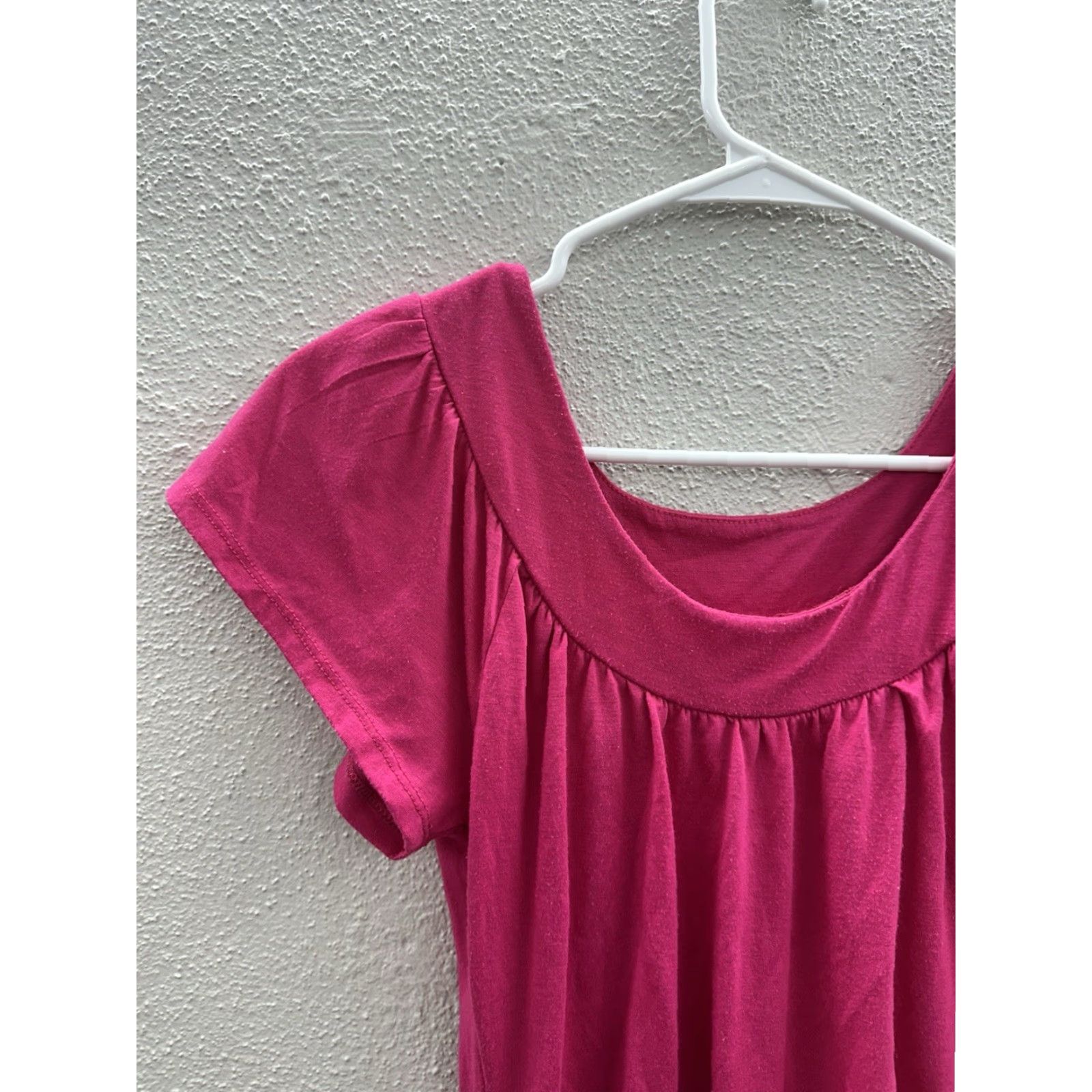 Vintage Derek Heart Womens Shirt Size Medium Pink Short Sleeve Ruched Sided Shirt Size M / US 6-8 / IT 42-44 - 2 Thumbnail