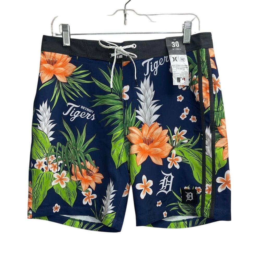 Hurley Hurley x 47 MLB Phantom Detroit Tigers Mens Swim Shorts Size US 30 / EU 46 - 1 Thumbnail
