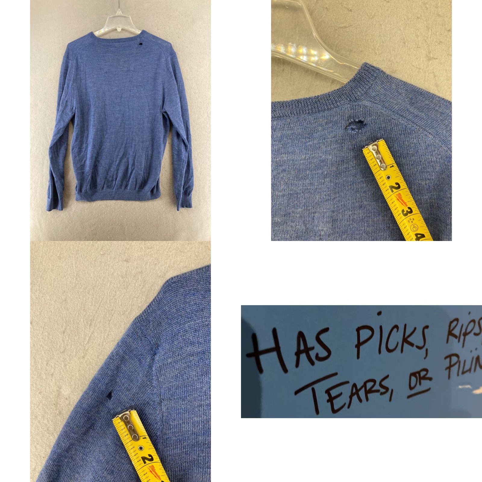 Calvin Klein Calvin Klein Mens Sweater V Neck Wool Blue Medium Knit Pullover Mens Fashion Classic 90s Theme? Size US M / EU 48-50 / 2 - 8 Thumbnail