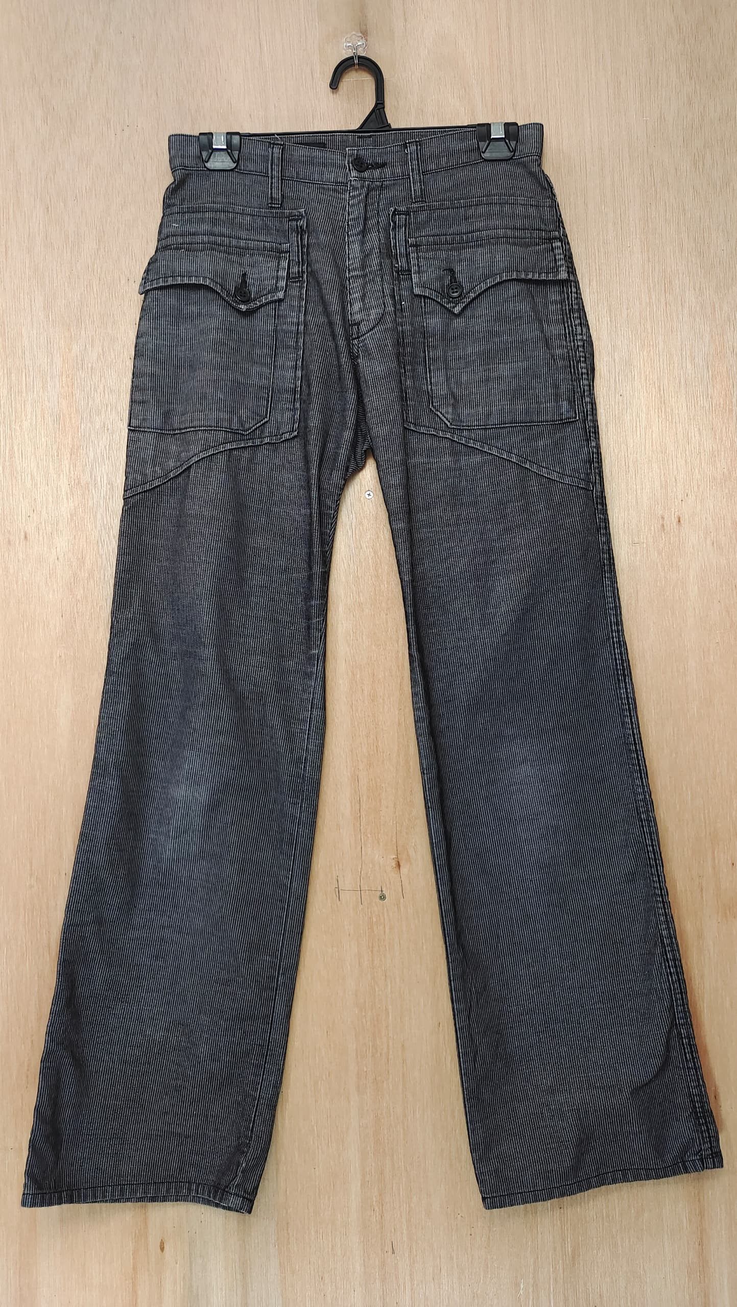 Issey Miyake RARE ZUCCA BUTTON FLAP POCKET BROWN CORDUROY JEANS Size 29" - 1 Thumbnail