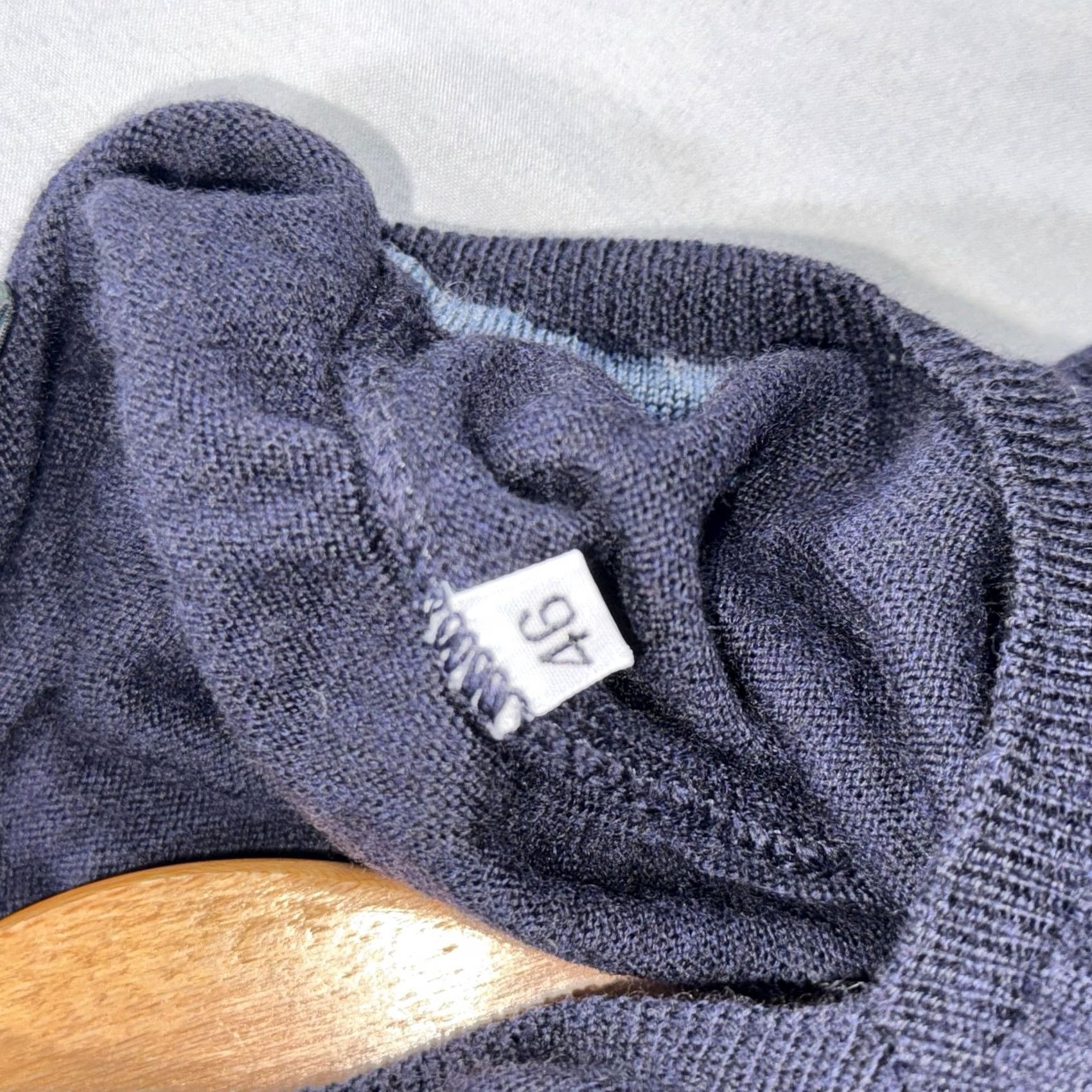 Canali Canali Sweater Mens Pullover V-Neck Navy Blue 100% Wool Lightweight Knit Knitted Knitwear Solid 46 S Regular Men’s Mens Middle? Size US S / EU 44-46 / 1 - 6 Thumbnail