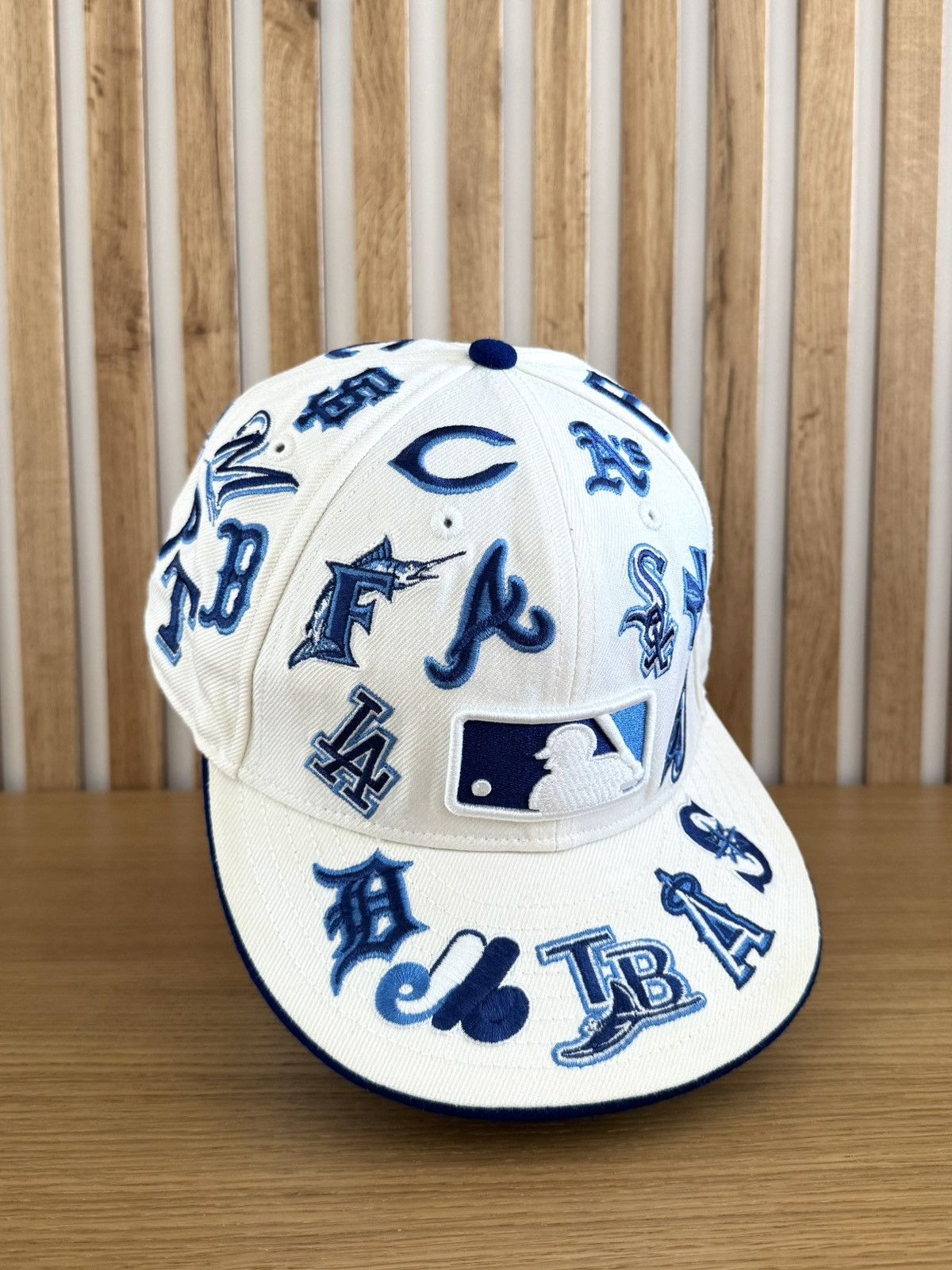 New Era Vintage New Era 59Fifty All Over MLB Logo Team Wool Cap Hat Size ONE SIZE - 2 Thumbnail