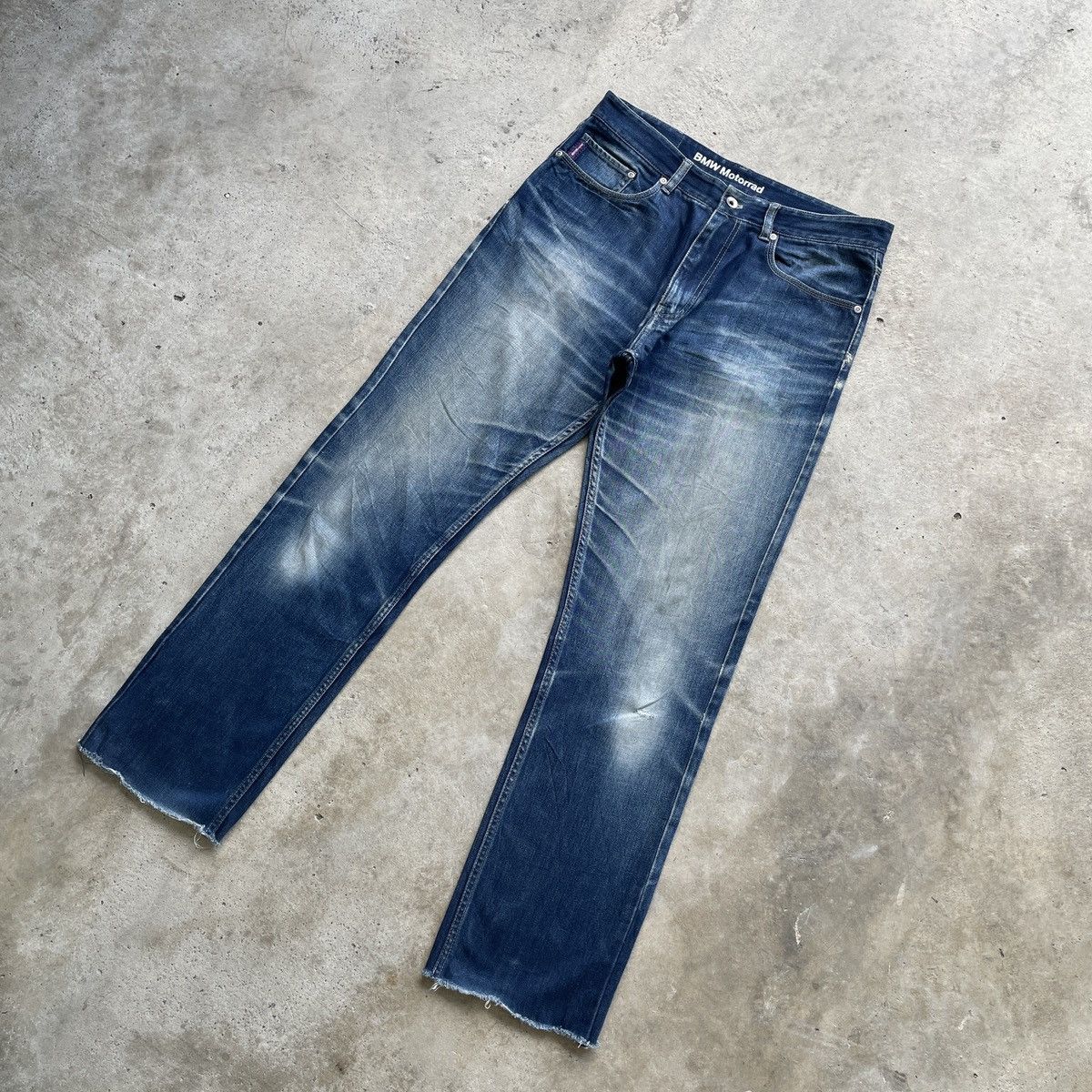 Faded Glory W33💥 BNW Motorrad Stonewash Jeans Faded Denim Pants Size US 33 - 2 Thumbnail