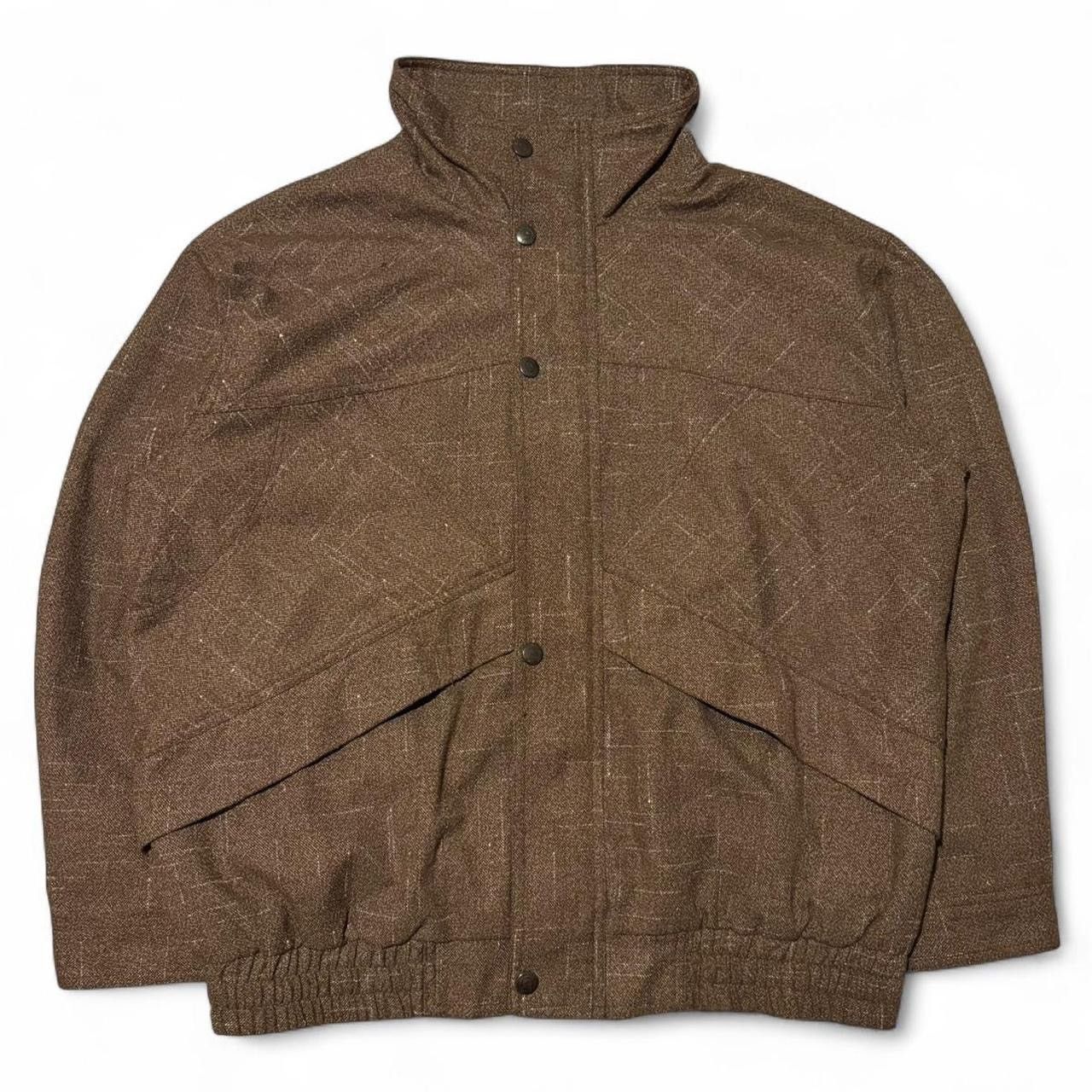 Vintage Vintage 90s Brown Boxy Zip-Up Jacket Size US L / EU 52-54 / 3 - 1 Thumbnail