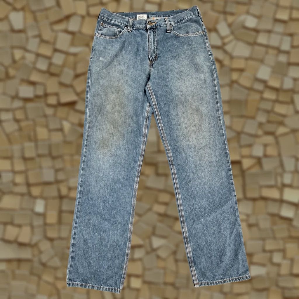 Carhartt Carhartt Jeans Blue W34 L34 5-Pocket Zip Fly Relaxed Straight Mens Regular Denim 101483-968 Size US 34 / EU 50 - 1 Thumbnail