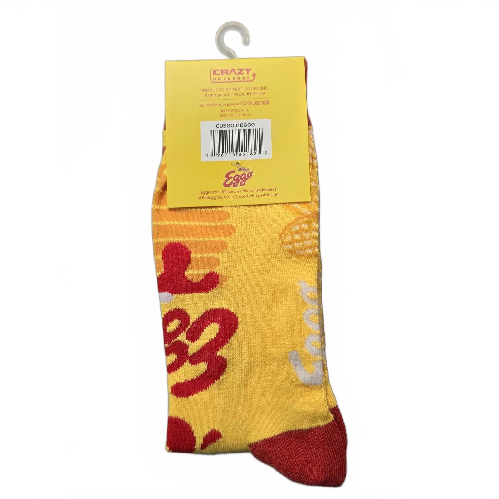 Designer Kellogg's Eggo Crew Socks - Fun Breakfast Style Size ONE SIZE - 2 Thumbnail