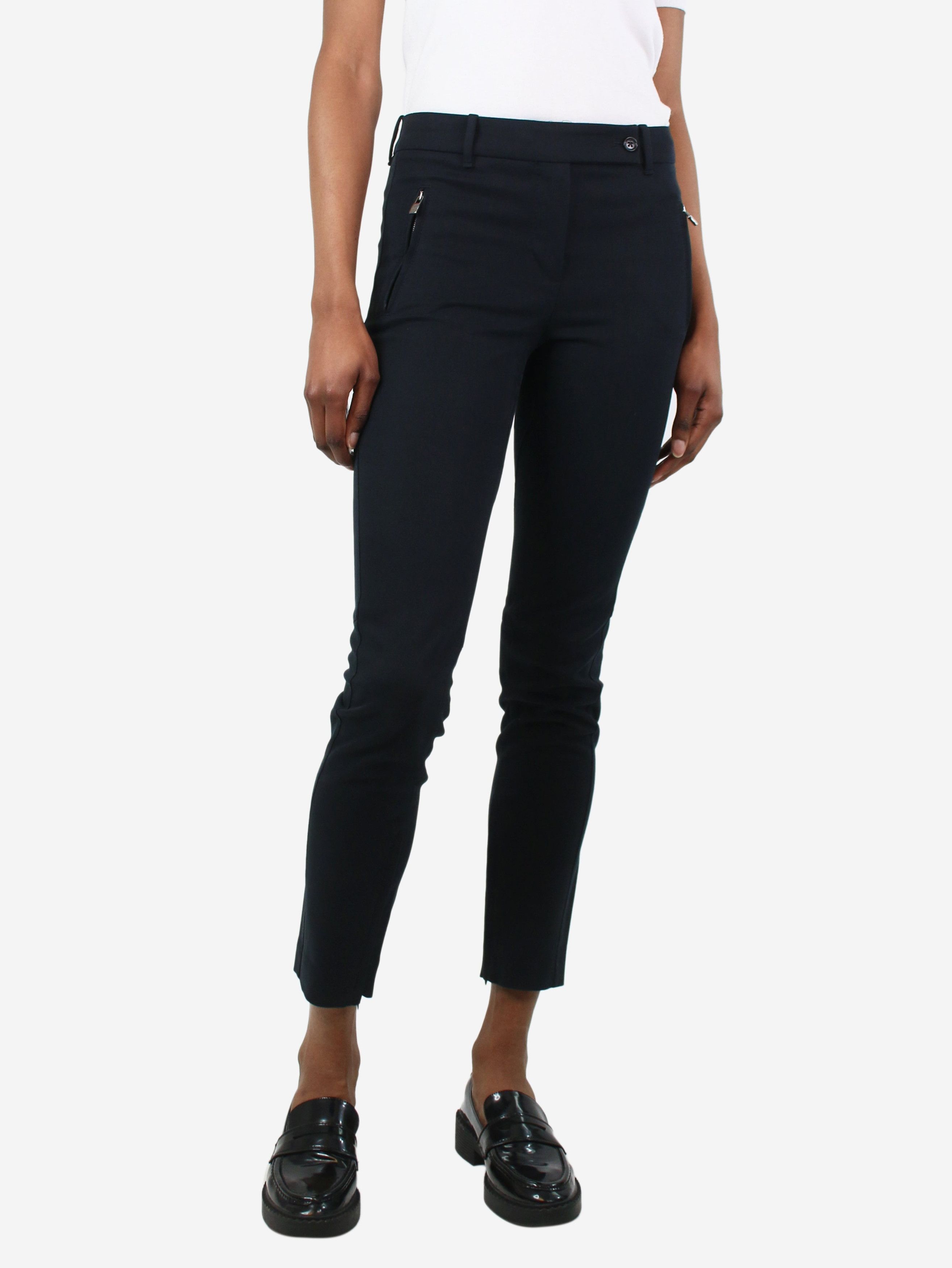 image of Loro Piana Black Cotton Trousers - Size Uk 6, Women's