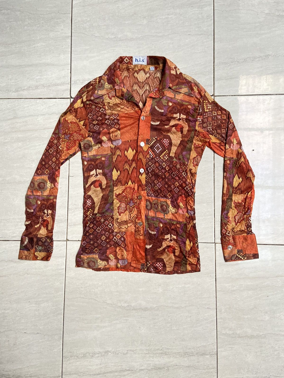 Vintage H.I.S Motive Shirt Made In Usa Size US XS / EU 42 / 0 - 1 Thumbnail