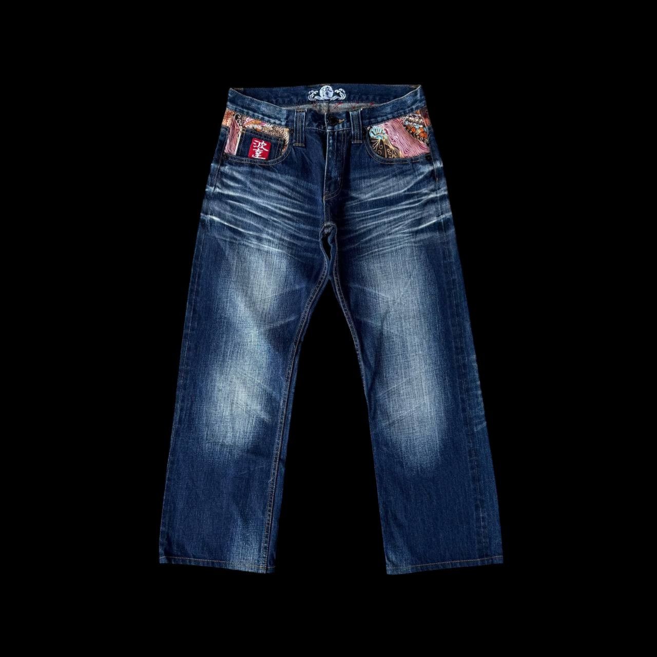 Japanese Brand RARE Namitatsu Redline Denim Ankle Cut-"Dokuro" Skull Tattoo Size US 30 / EU 46 - 2 Thumbnail