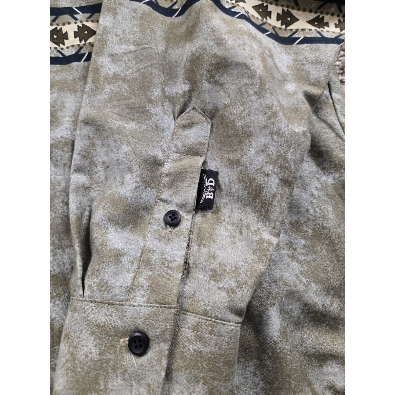 Brooks VINTAGE Brooks & Dunn Shirt Mens XL Green Southwestern Western Button Up 90s Size US XL / EU 56 / 4 - 3 Thumbnail