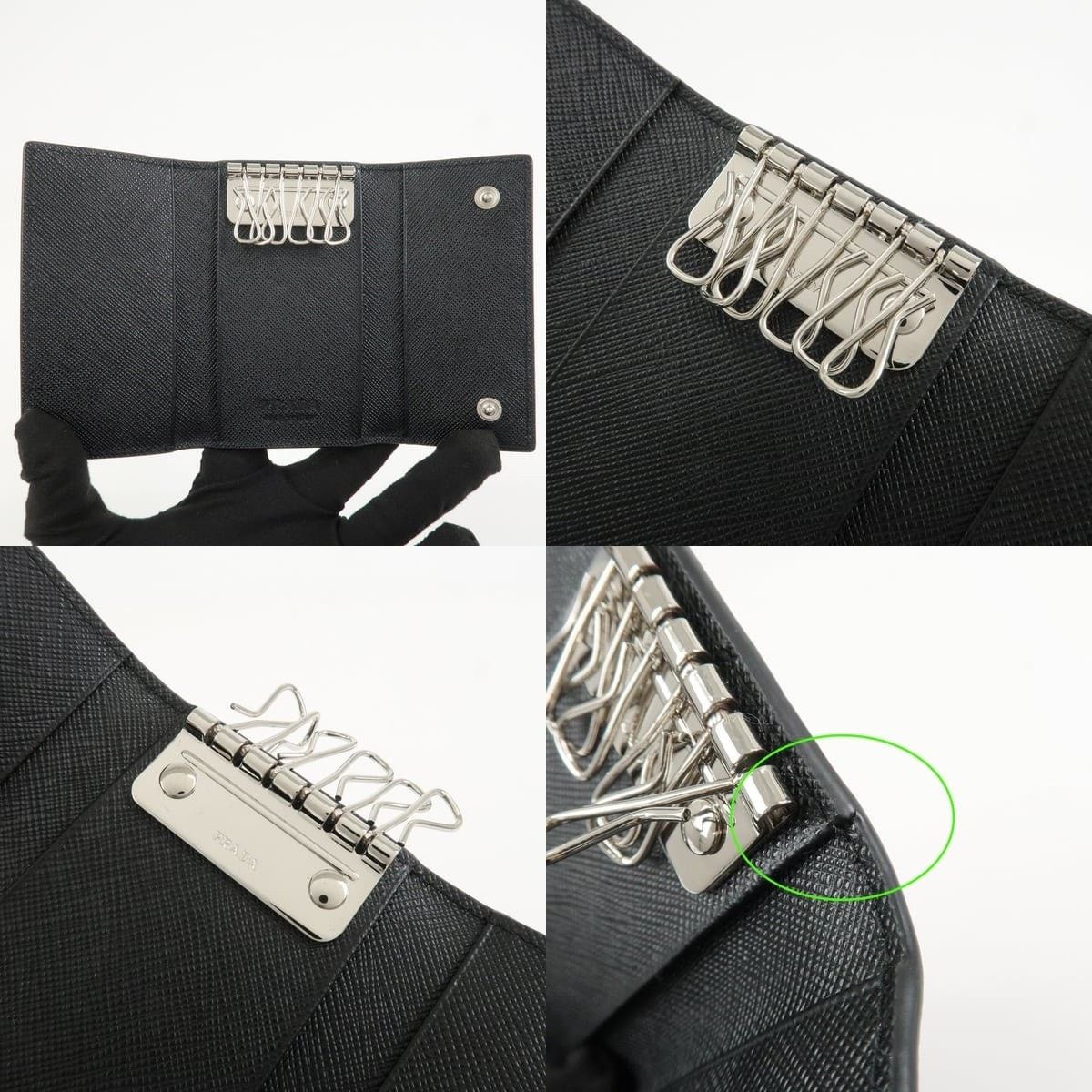 Prada Prada Saffiano Key Holder Black Size ONE SIZE - 6 Thumbnail