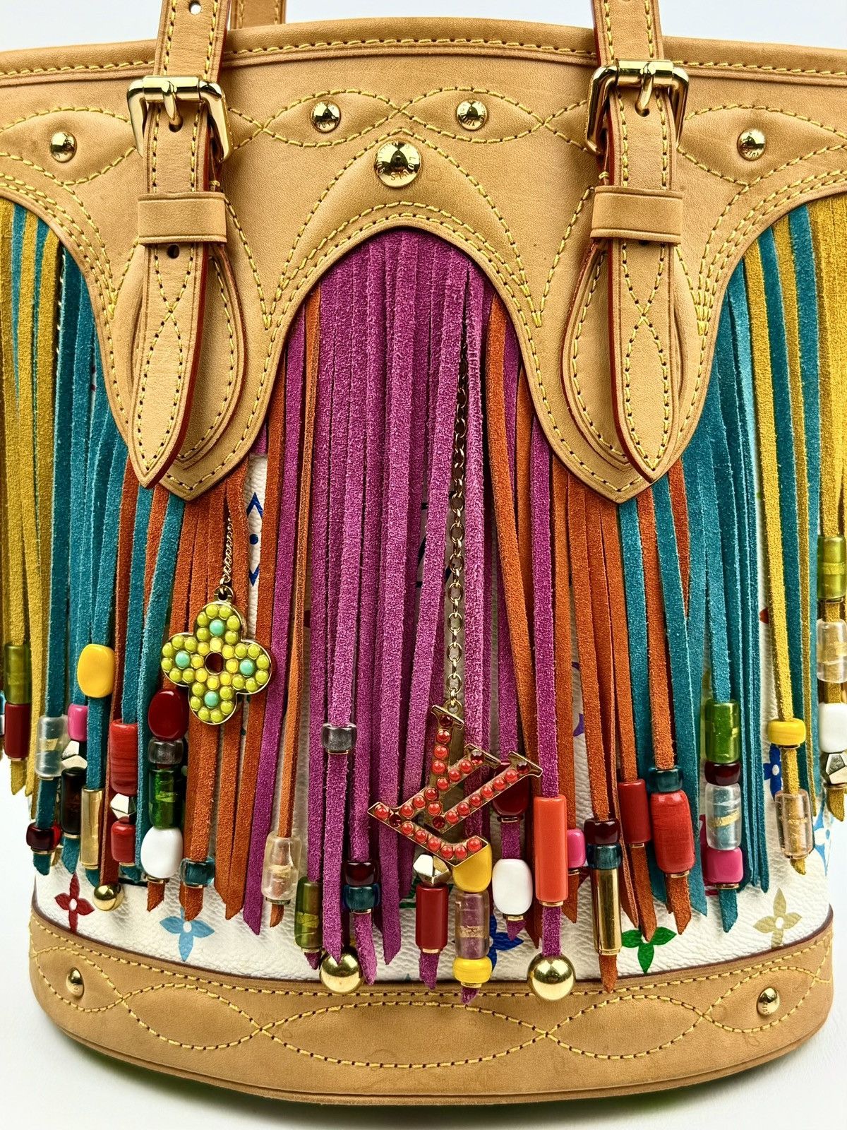 Louis Vuitton × Takashi Murakami Louis Vuitton - Murakami - SS06 - Multicolor - Fringe Bucket Size ONE SIZE - 7 Thumbnail