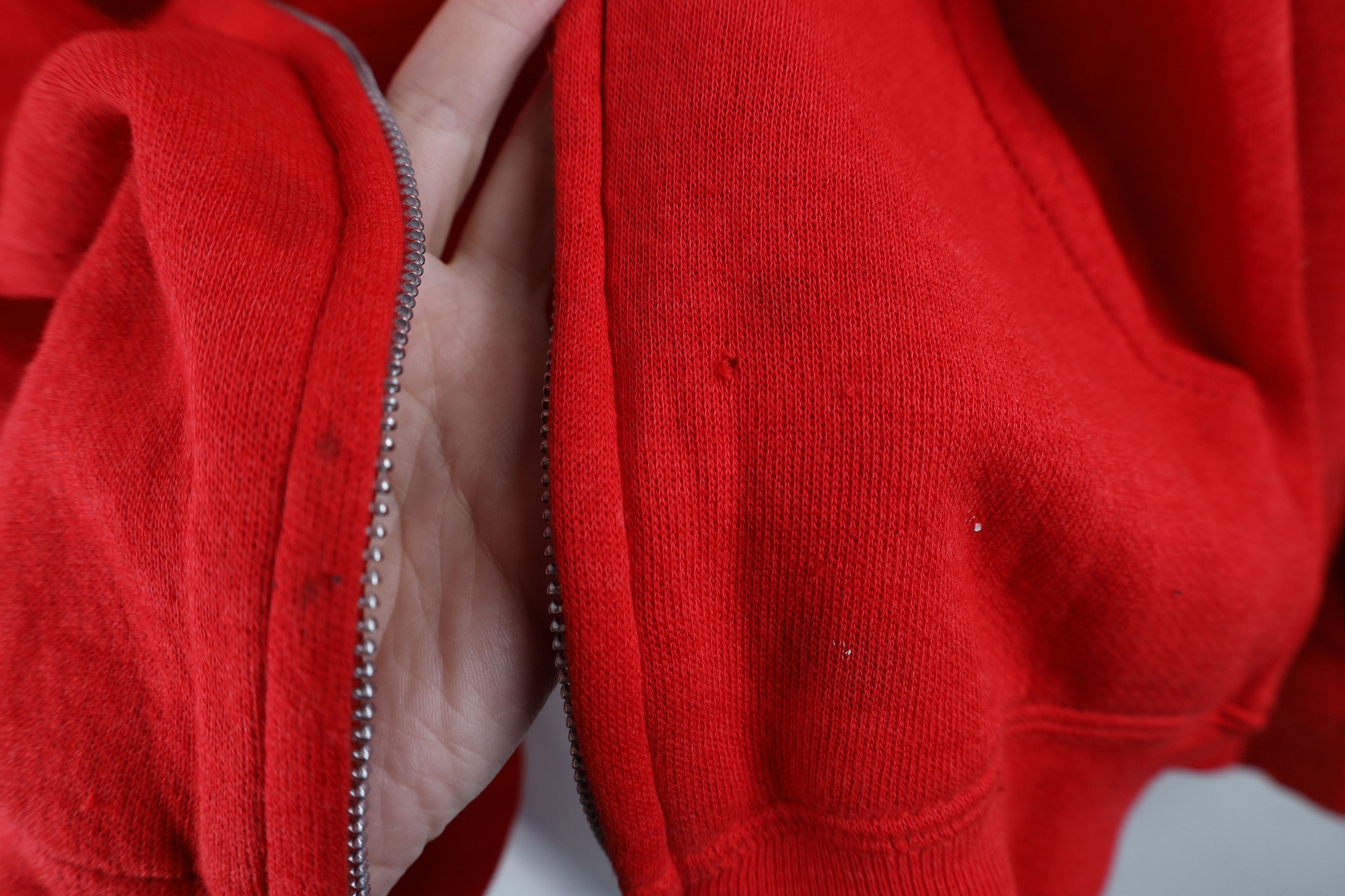 Vintage Vintage 70s Streetwear Blank Thin Full Zip Hoodie Red USA Size US XL / EU 56 / 4 - 11 Thumbnail