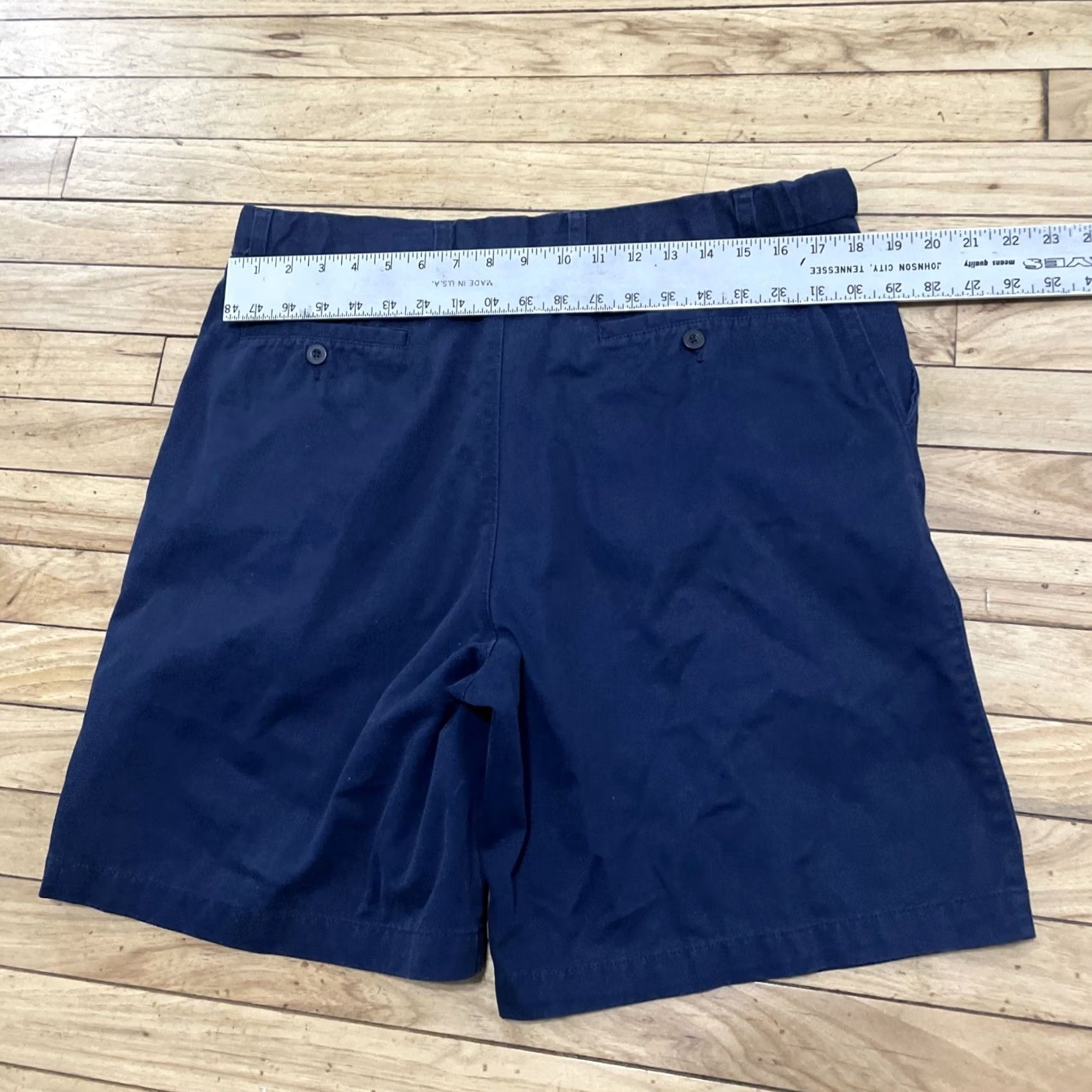 Vintage VINTAGE Puritan Pleated Chino Shorts Men 36 Navy Blue 90s Preppy Y2k Adjustable Lisn Linen Cotton Short w Pockets Boys Size US 36 / EU 52 - 7 Thumbnail