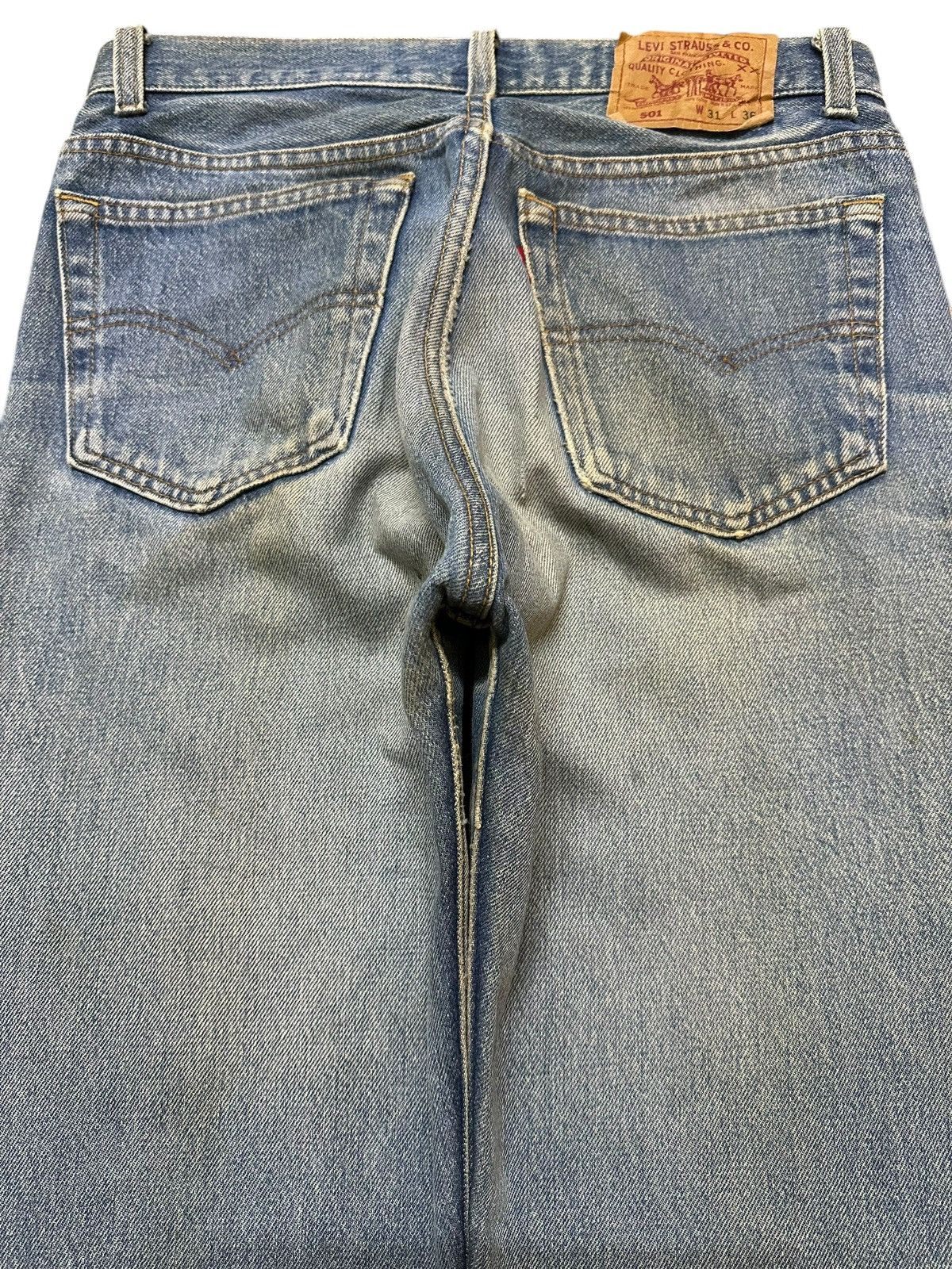 Levi's Vintage 80s Levis 501 Blue Faded Wash Distressed Style Jeans Size US 30 / EU 46 - 5 Thumbnail