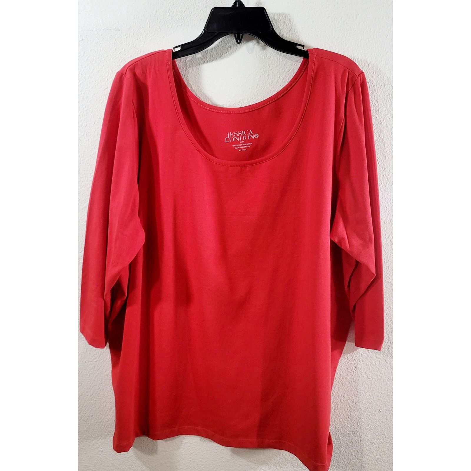 Other Jessica London Red Round Neck 3/4 Sleeve Top 22 24 NWOTS Size 3XL / US 20-22 - 6 Thumbnail