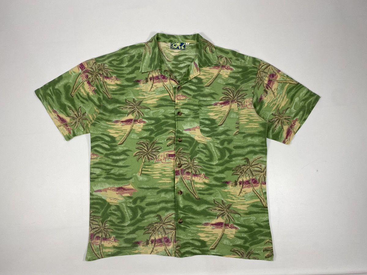 Vintage Vintage 90s Hawaiian Aloha Palms Festival Party Shirt Size US XL / EU 56 / 4 - 11 Thumbnail