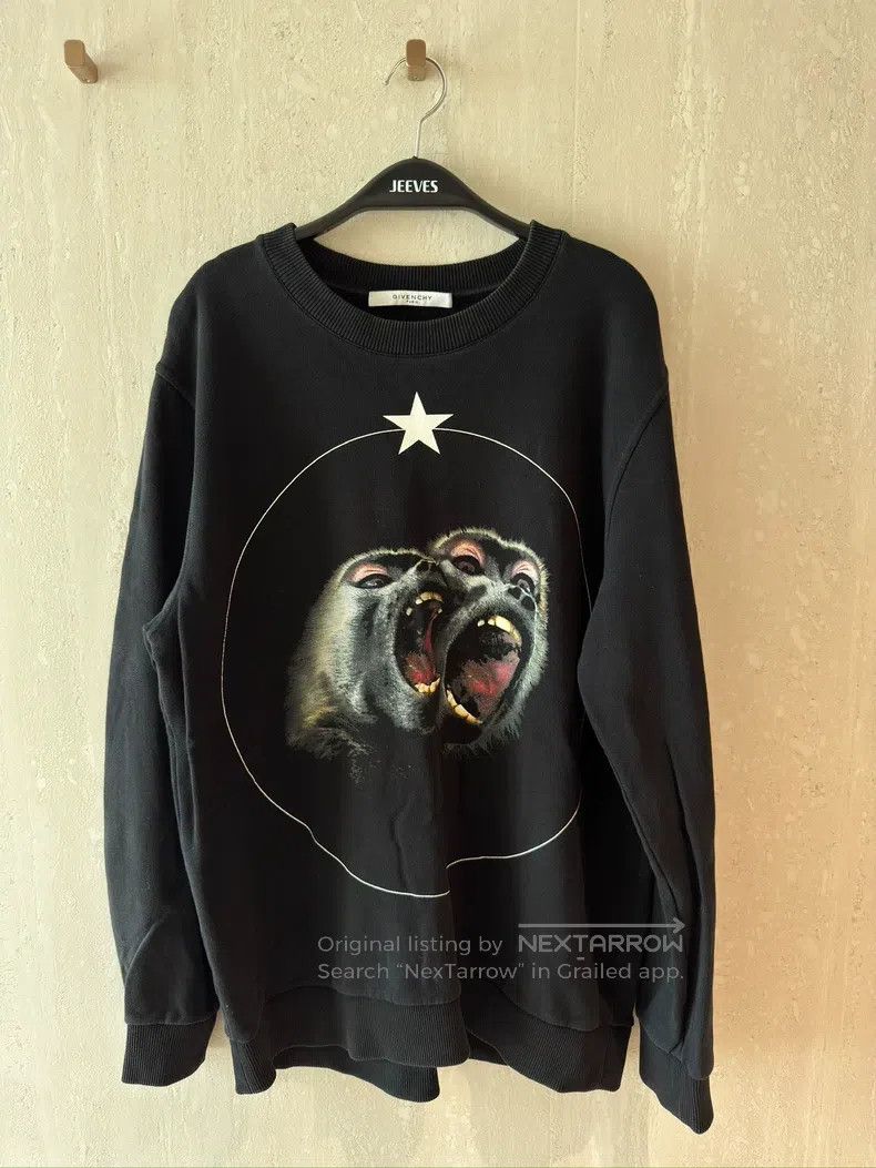 Givenchy Givenchy Classic Black Five-Star Monkey Hoodie Size M Loos Size US M / EU 48-50 / 2 - 1 Thumbnail
