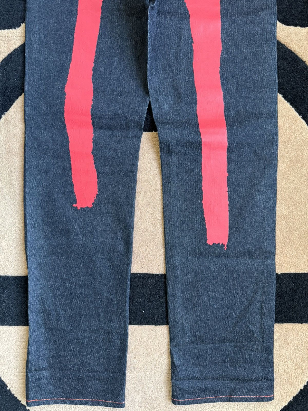 Evisu EVISU red painting daicock style jeans！size：36x34 Size US 36 / EU 52 - 6 Thumbnail