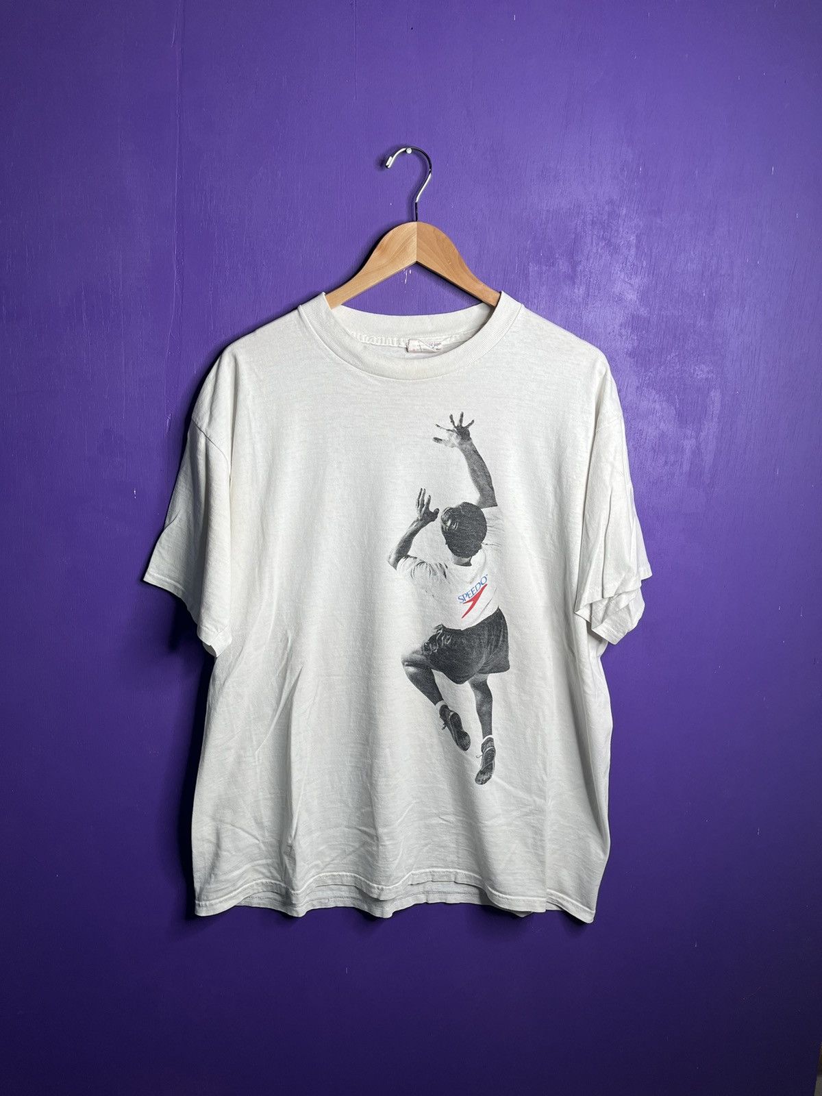 Speedo × Vintage Vintage 90s Speedo basketball hoop t-shirt Size US XL / EU 56 / 4 - 1 Thumbnail