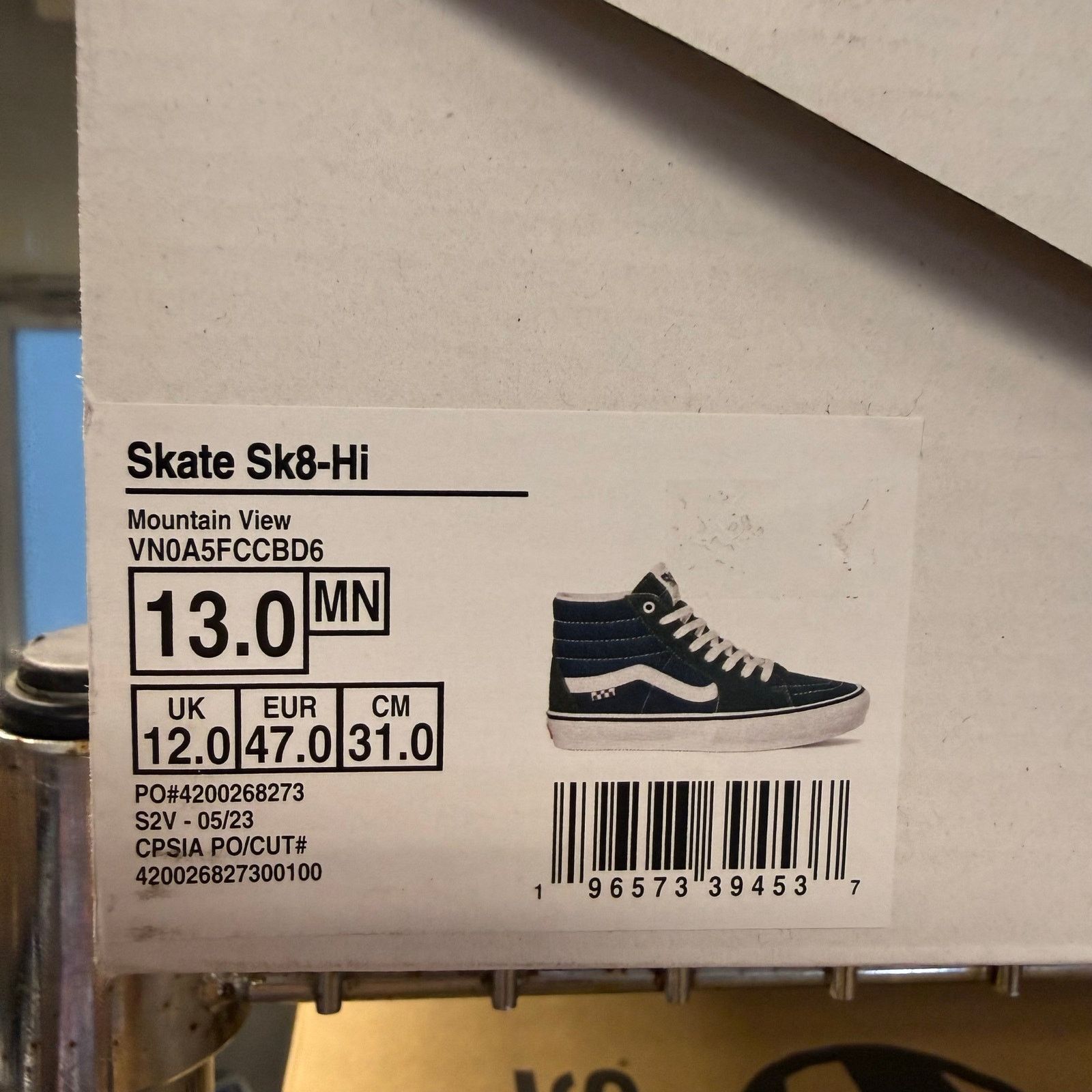 Vans VANS MEN'S 13 SK8 HI MOUTAIN VIEW GREEN BLUE CANVAS NIB Size US 13 / EU 46 - 5 Thumbnail
