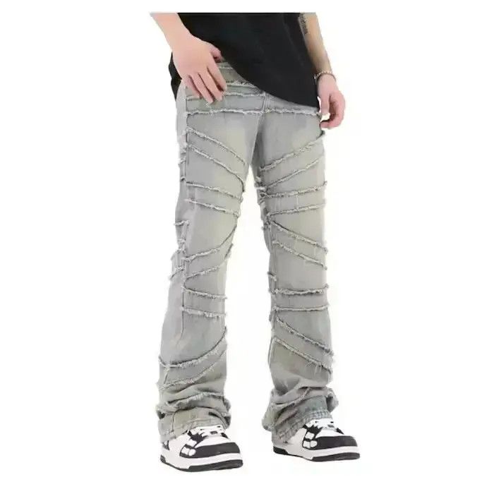 Japanese Brand Men Embroidery Stacked Jeans, Flared Women Size US 32 / EU 48 - 6 Thumbnail