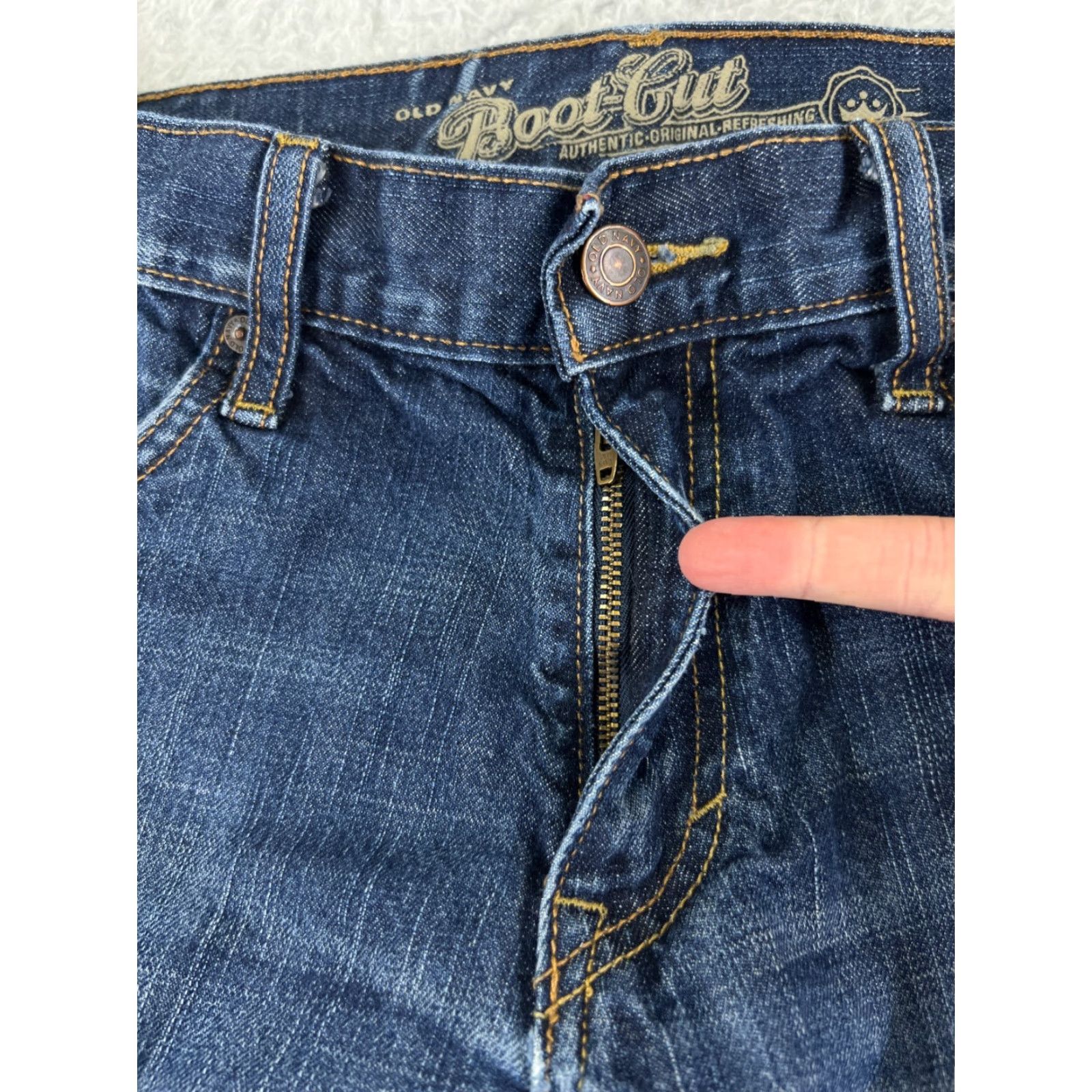 Old Navy Old Navy Jeans Bootcut 32x29 Blue Denim Distressed 100% Cotton 5-Pocket Regular Women’s Pants Size US 32 / EU 48 - 5 Thumbnail