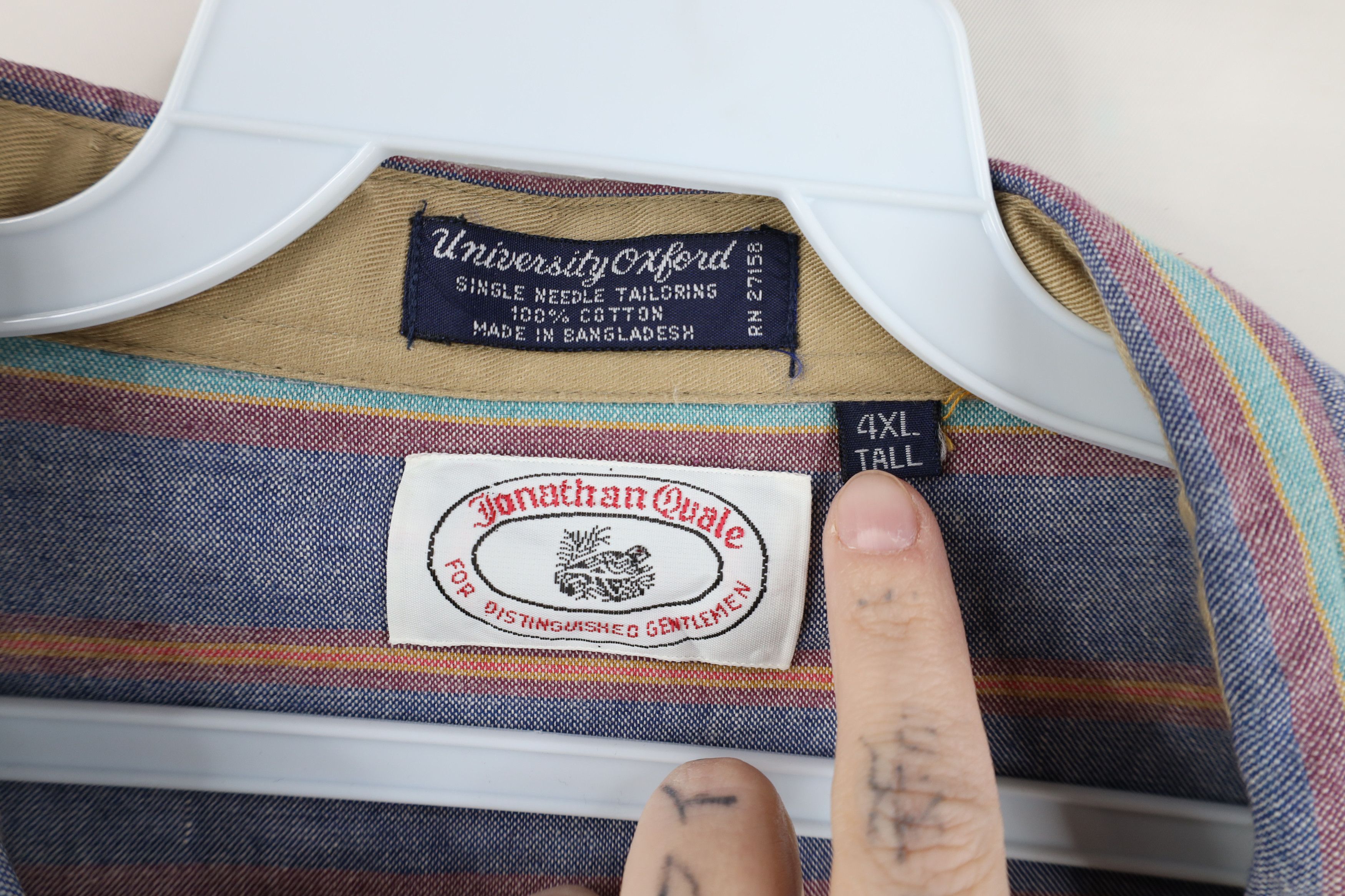 Vintage Vintage 90s Needle Rainbow Striped Oxford Button Down Shirt Size US XXL / EU 58 / 5 - 7 Thumbnail