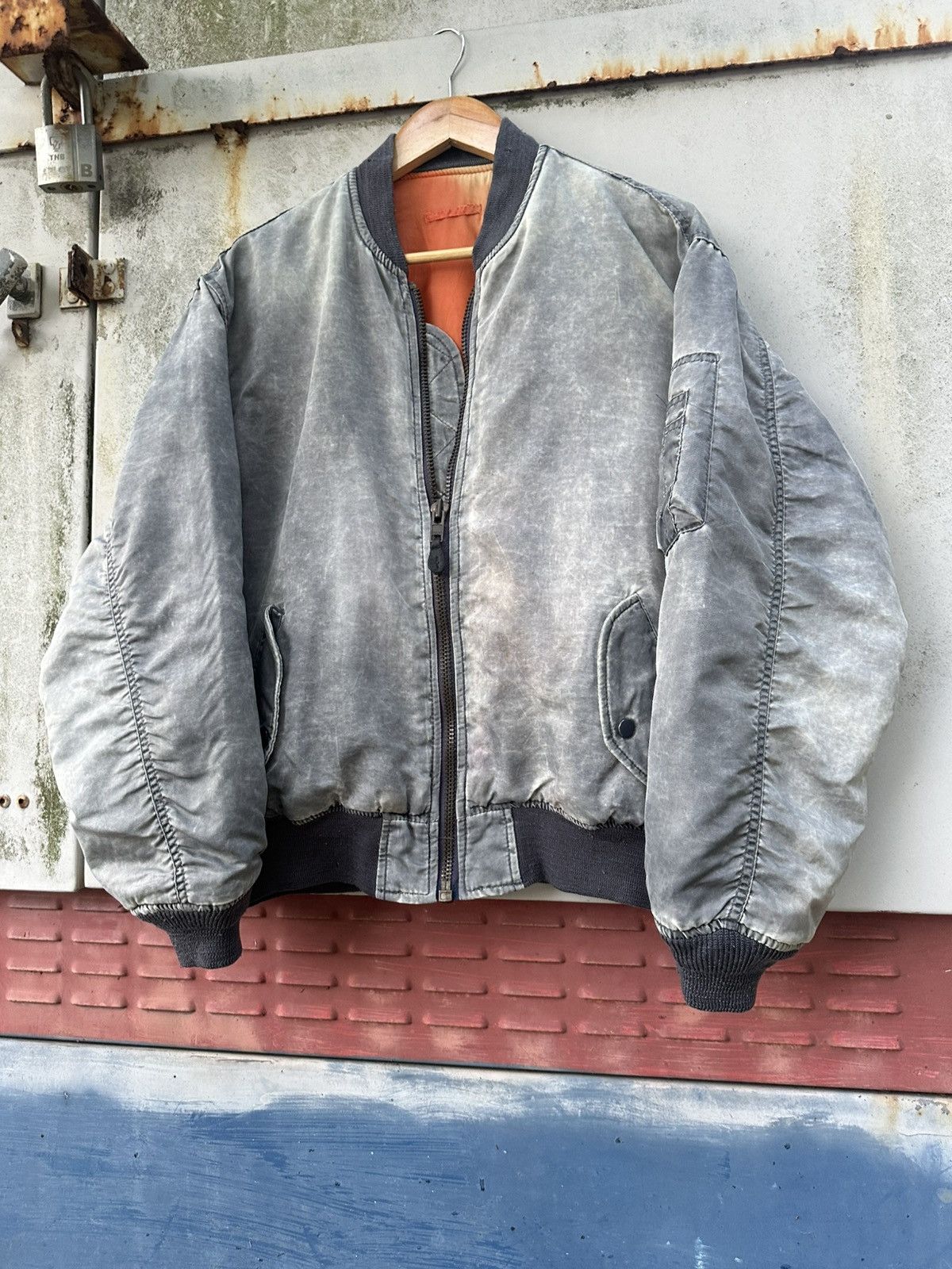 Vintage 🪖Vintage Faded MA-1 Unique Workers Bomber Jacket Size US M / EU 48-50 / 2 - 5 Thumbnail