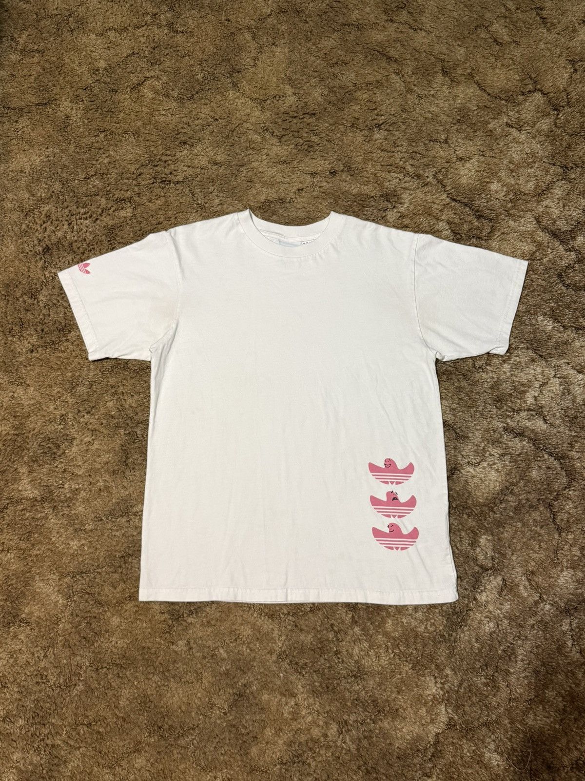 Adidas Adidas Faces Logo T-shirt Tee Pink White Medium Size US M / EU 48-50 / 2 - 1 Thumbnail