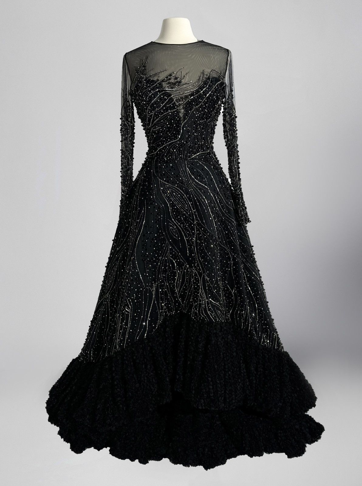 Other Brand New US 10 GEMY MAALOUF Beaded Embroidered Gown Size L / US 10 / IT 46 - 1 Thumbnail