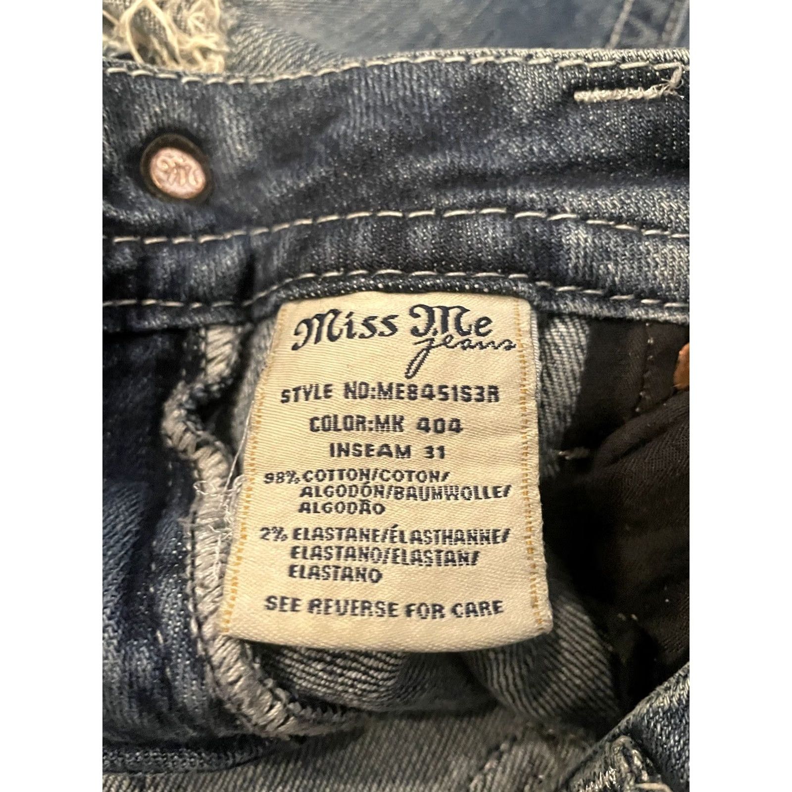 Miss Me Miss Me Jeans Woman Skinny Mid Rise 26 Blue Denim 5-Pocket Stretch Cotton Blend Slim Vintage: No (F47) Size 26" / US 2 / IT 38 - 8 Thumbnail