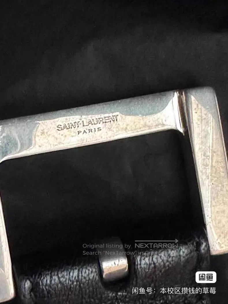 Saint Laurent Paris Saint Laurent Paris Black Silver Leather Belt i Size ONE SIZE - 5 Thumbnail