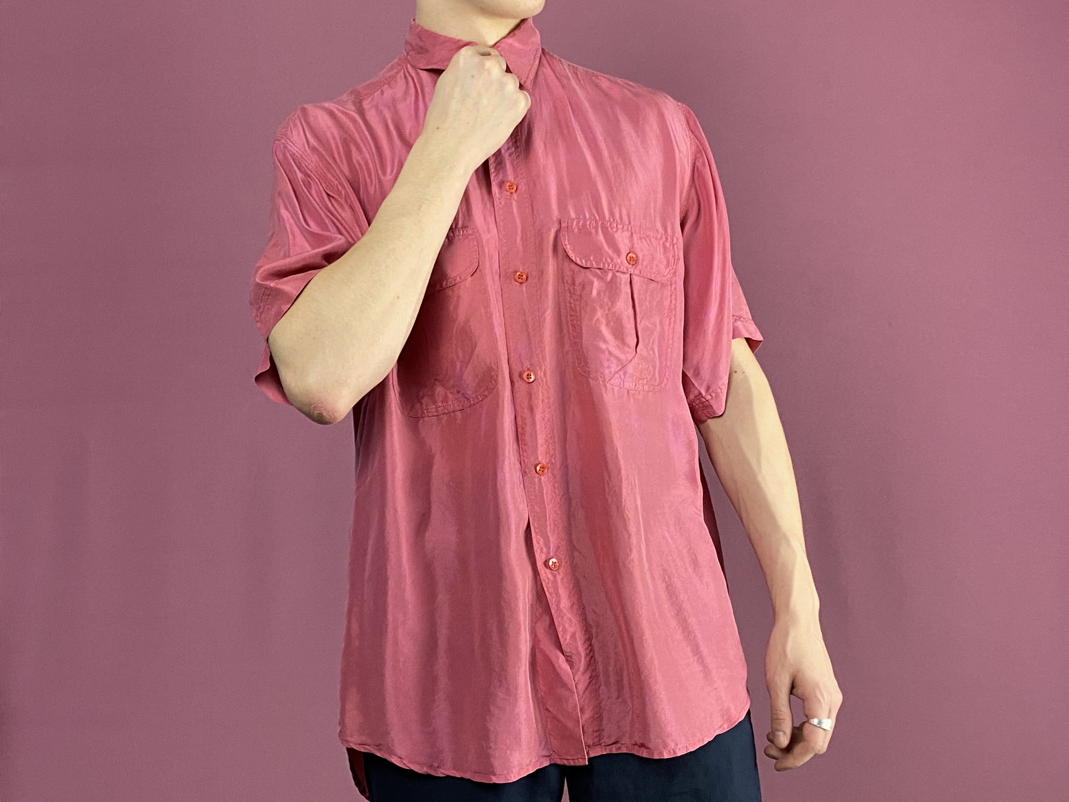 Vintage 90s Manhattan Vintage Men's Short Sleeve Shirt - M Size US M / EU 48-50 / 2 - 5 Thumbnail