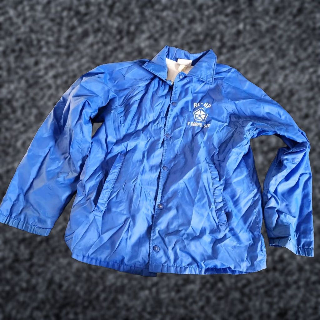 Vintage VINTAGE Hartwell US Army V Corps STB Lightweight Jacket Snap Up Mens M Blue Nylon Windbreaker Size US M / EU 48-50 / 2 - 1 Thumbnail