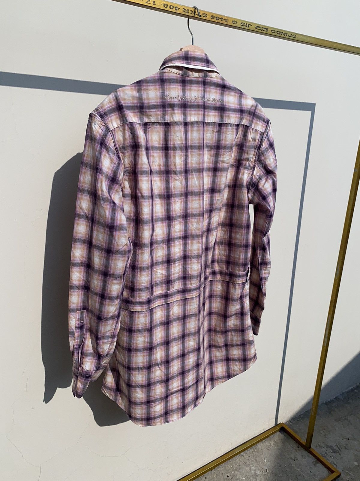 If Six Was Nine 1990s PPFM - 2 in 1 Plaid Longline Shirt Vkeii Style Size US L / EU 52-54 / 3 - 4 Thumbnail