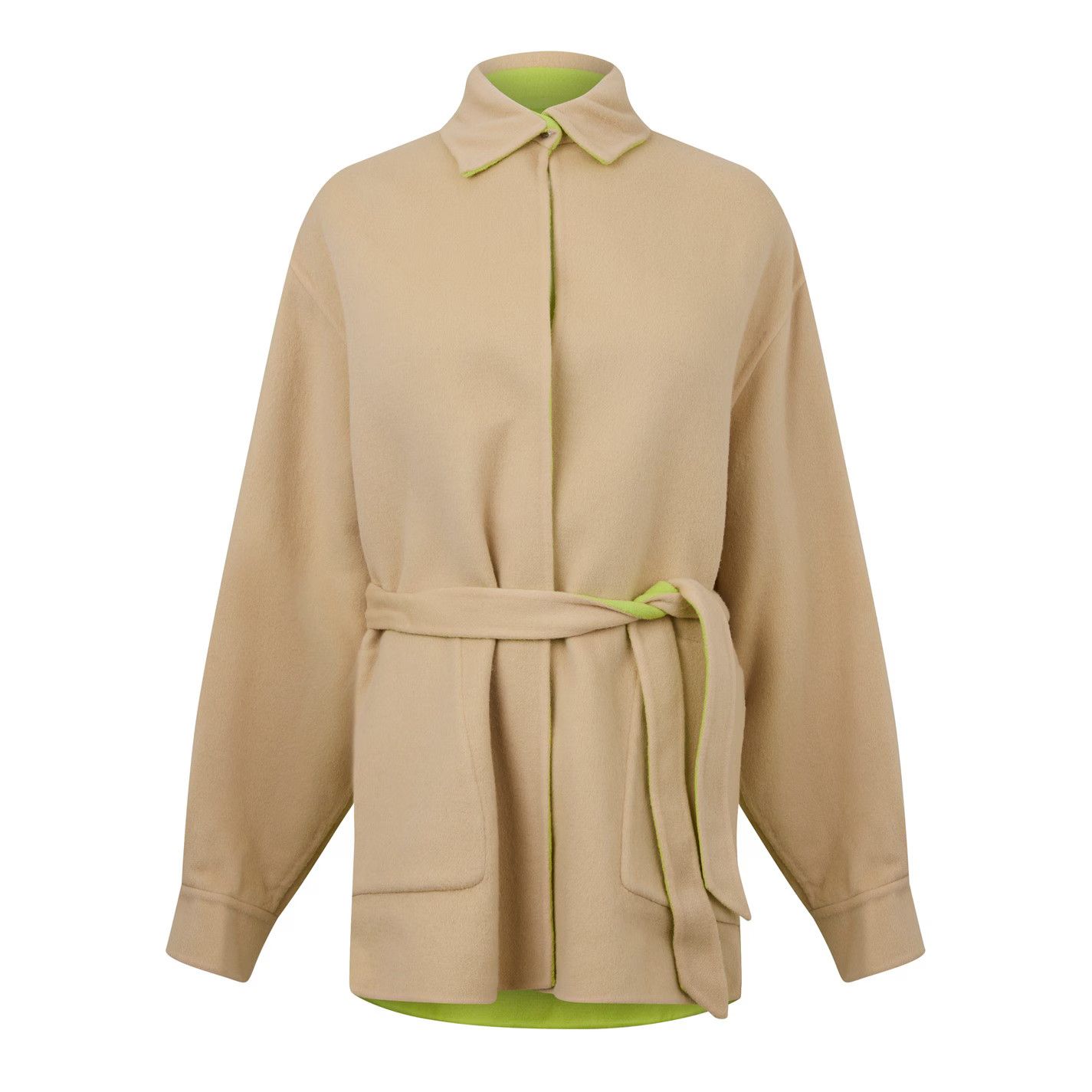 Off-White o1g2r1mq0125 Double Belt Jacket in Camel Size XS / US 0-2 / IT 36-38 - 1 Thumbnail
