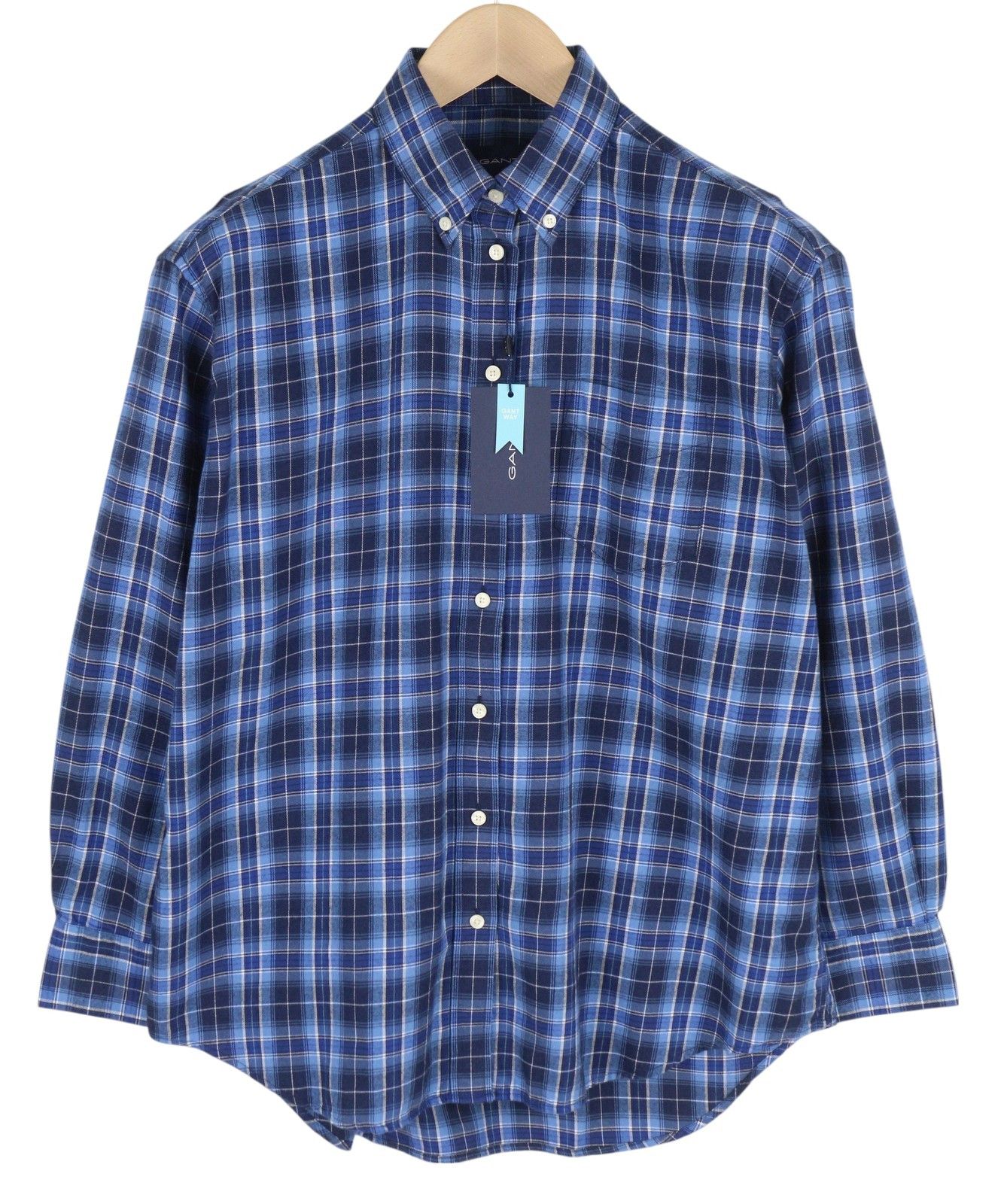 Gant FLANNEL CHECK EU36 Blue Button-Down Plaid Shirt 85125 Size S / US 4 / IT 40 - 1 Thumbnail