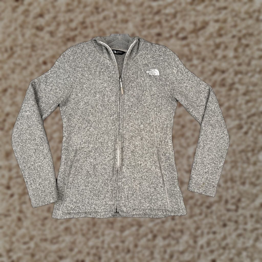 The North Face The North Face Jacket Women Small Gray Knit Shell Full Zip Hoodie Sherpa Lined Size S / US 4 / IT 40 - 1 Thumbnail