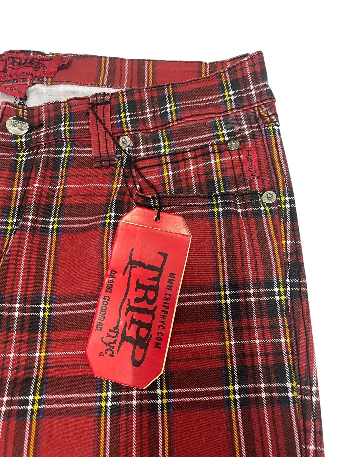 Tripp NYC (NWT) TrippNyc Rockers Red Tartan Plaid Pants Size US 32 / EU 48 - 6 Thumbnail