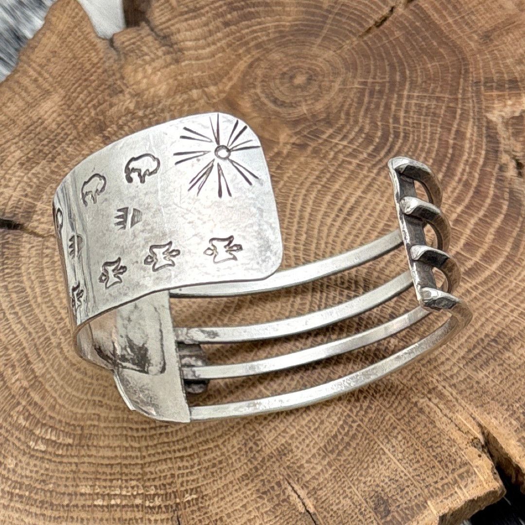 Native 1990s Native American NAVAJO Sterling & Turquoise Bracelet Size ONE SIZE - 3 Thumbnail