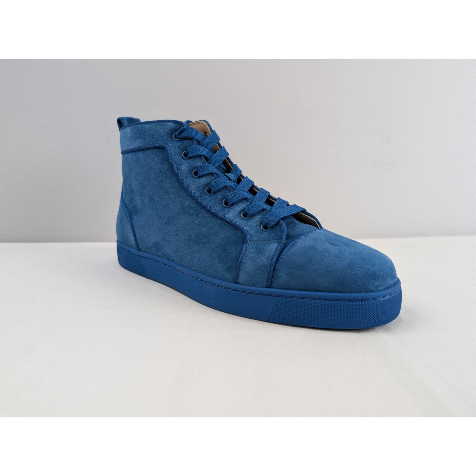 Christian Louboutin o1rshd1 Louis Orlato flat high-top sneaker in blue suede Size US 12 / EU 45 - 2 Thumbnail