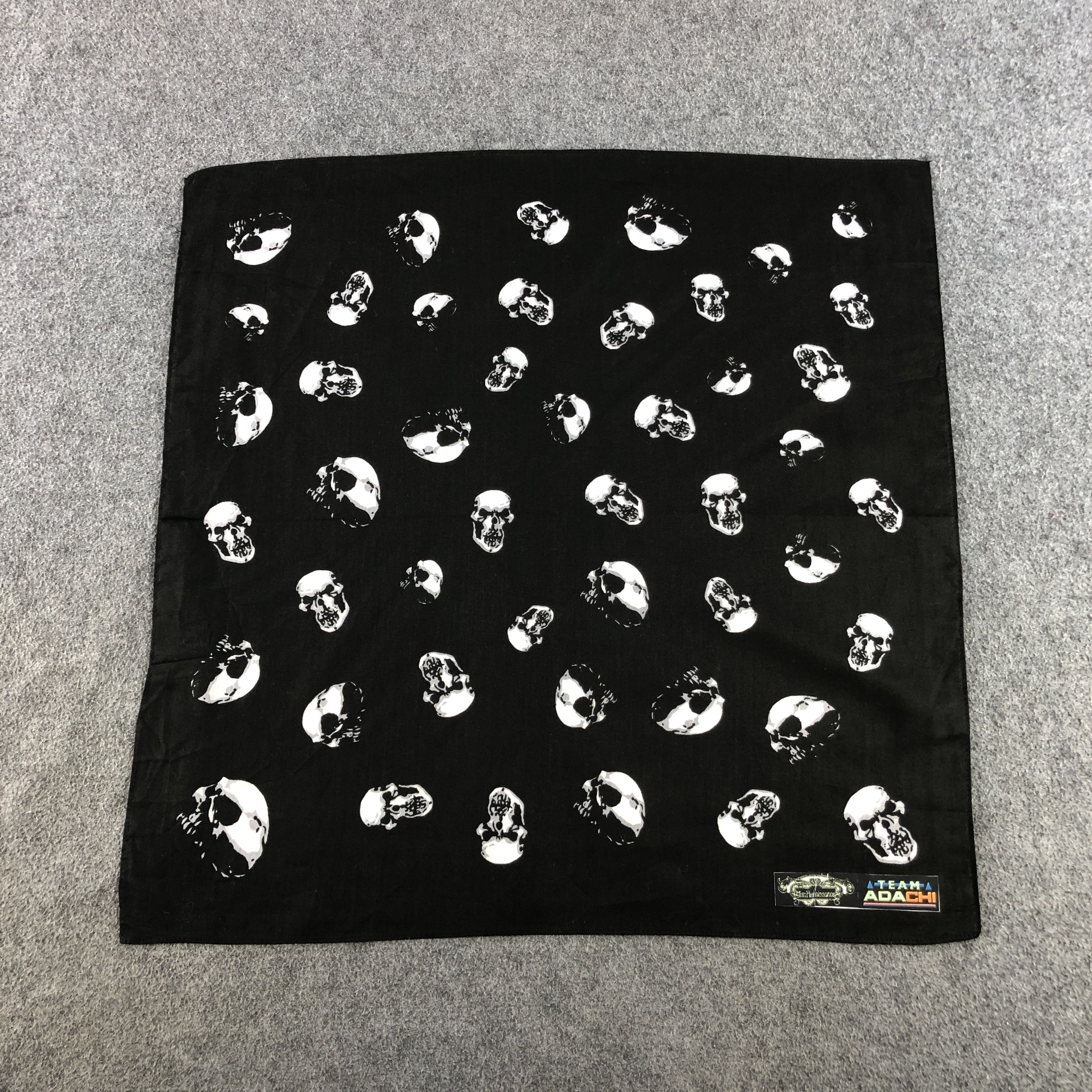 Japanese Brand × Vintage Team Adachi Skulls Bandana Neckerchief Handkerchief H2347 Size ONE SIZE - 1 Thumbnail