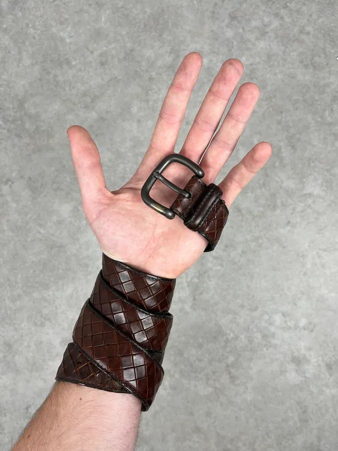 Bottega Veneta Bottega Veneta Brown Intrecciato Woven Leather Belt Size ONE SIZE - 2 Thumbnail