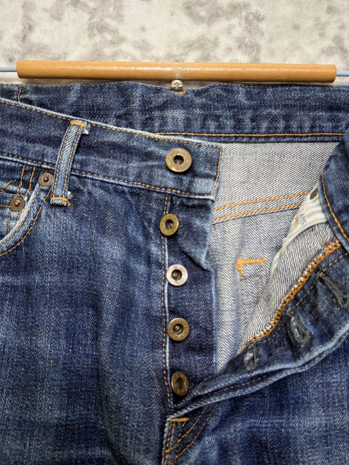 Japan Blue Japan Blue Jeans Selvedge Slim Fit Washed Whiskered Jeans Size US 29 - 9 Thumbnail