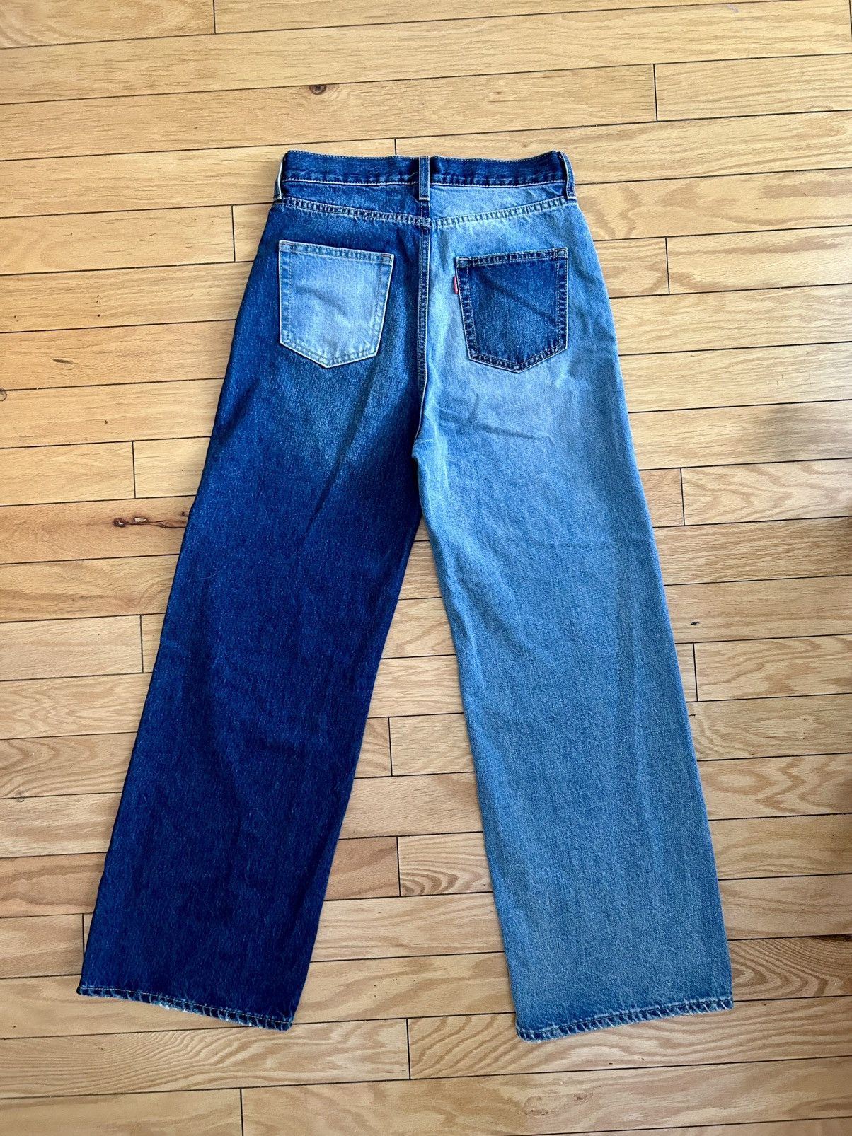 Japanese Brand Rodeo Clown Two Tone Asymmetric Jeans Size 28" / US 6 / IT 42 - 6 Thumbnail